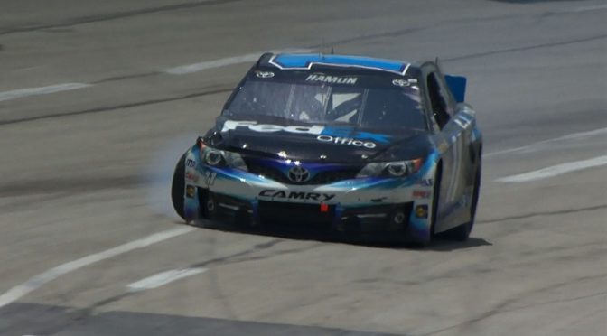 Hamlin hammers wall, says back is OK