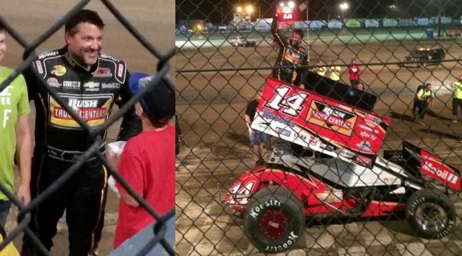 Tony Stewart earns win, third in sprint car return