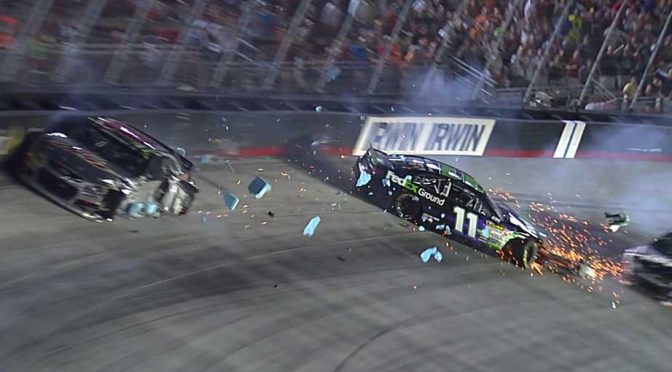 Hamlin spun out by Harvick, plows into Dale Jr.