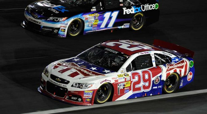 Featured Image for Harvick makes late charge to win in Charlotte