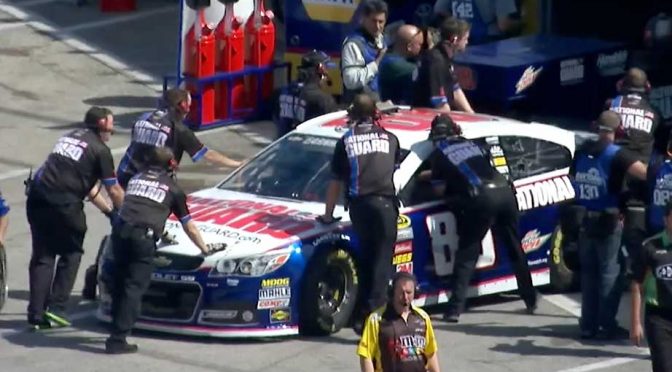 Featured Image for Earnhardt suffers blown motor in first practice