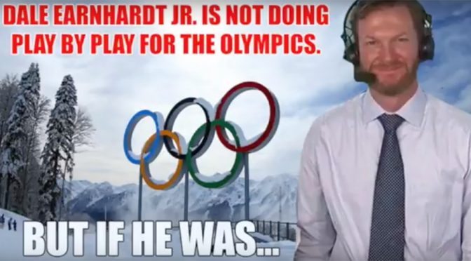 Featured image for @nascarcasm imagines Dale Jr. doing Olympics play-by-play