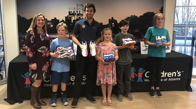 Featured image for Chase Elliott visits kids, unveils their shoe designs at Children’s Healthcare of Atlanta