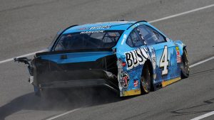 Kevin Harvick wrecks at Auto Club Speedway.