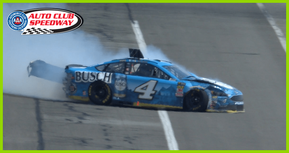 Harvick takes hard hit early at Auto Club Speedway | NASCAR.com