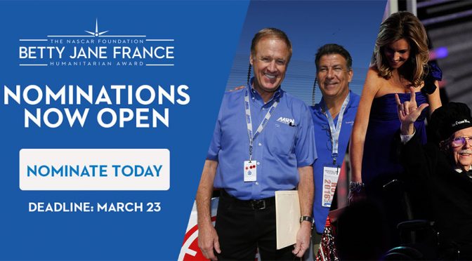 Nominations for Betty Jane France Humanitarian Award to close March 23