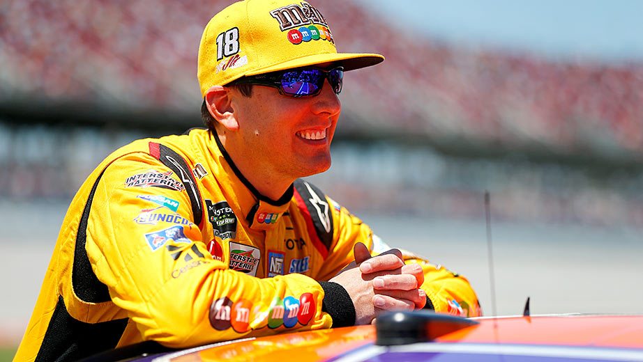 Kyle Busch waits his turn to qualify at Talladega Superspeedway.