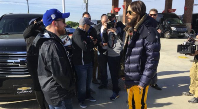 Academy Award winner Jared Leto goes for a ride with Tyler Reddick