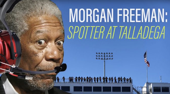 @nascarcasm: Morgan Freeman spots for Jimmie Johnson at Talladega