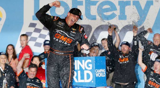 Sauter earns third victory of season, first at Charlotte Motor Speedway