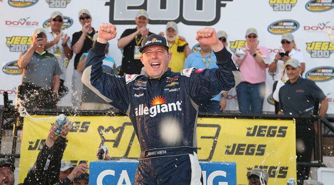 Featured Image for Johnny Sauter tames Monster Mile to win Truck Series race at Dover