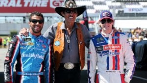 Darrell Wallace Jr., Richard Petty and Ryan Blaney at Pocono.