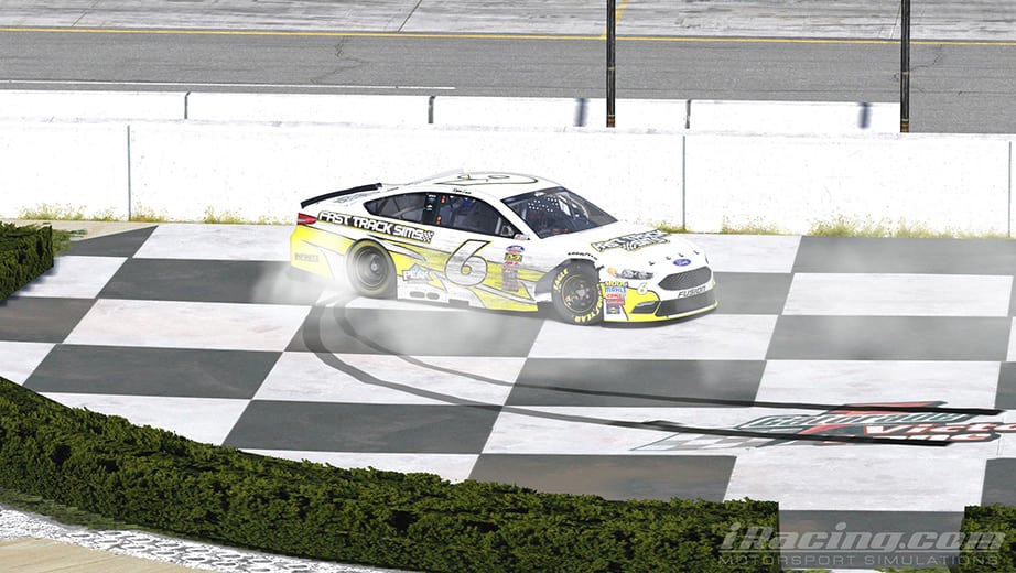 Ryan Luza (No. 6) celebrates in victory lane after capturing his third win of 2018.