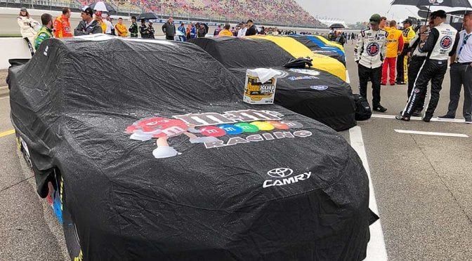 Featured image for Rain puts Sunday’s Monster Energy Series race on hold at Michigan