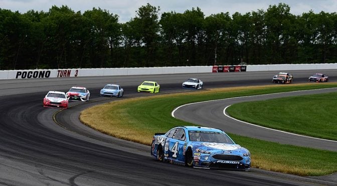 Featured image for Harvick’s headway fades in late going at Pocono