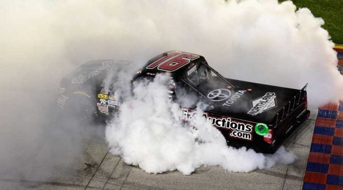 Brett Moffitt wins at Chicagoland as Nemechek has fuel issue on last lap