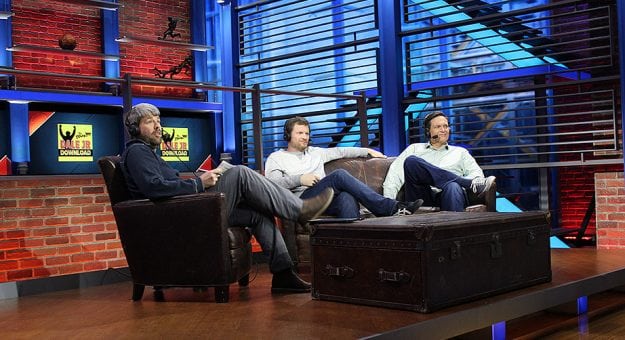 Dale Earnhardt Jr Practices Broadcasting In Wrangler Jeans