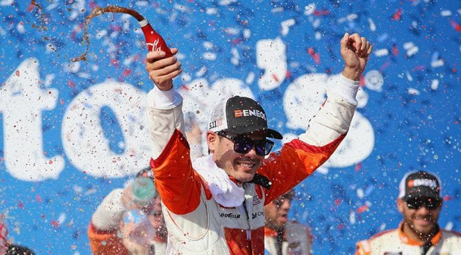 Kyle Larson rebounds from early setback to win Xfinity Series race at Chicago
