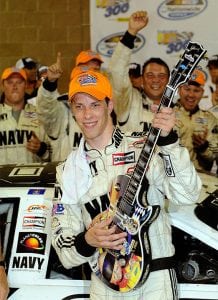 Brad Keselowski with fun victory trophy