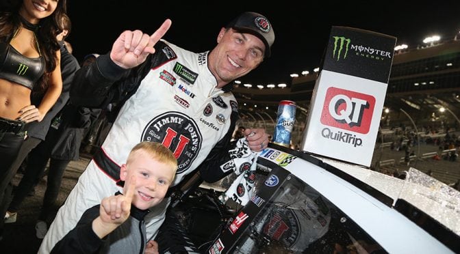 Watch Keelan Harvick’s living room celebration for dad’s Loudon win