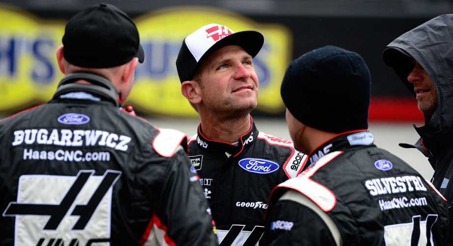 Clint Bowyer shown with team members at Bristol