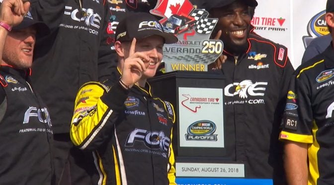 Featured image for Justin Haley steals intense Truck Series Playoffs opener