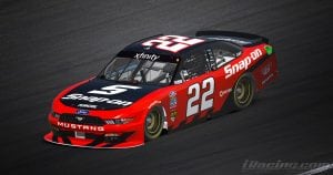 An iRacing paint scheme interpretation of Xfinity Series Snap-On Tools Ford Mustang