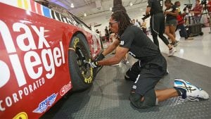 Keiston France changing a tire