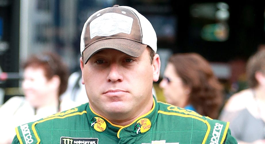 Ryan Newman in the garage.