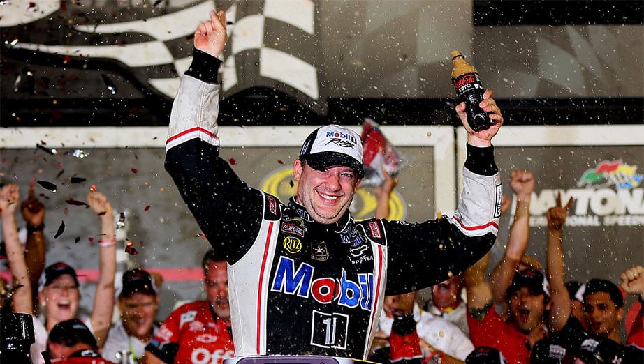 Tony Stewart celebrating at Daytona