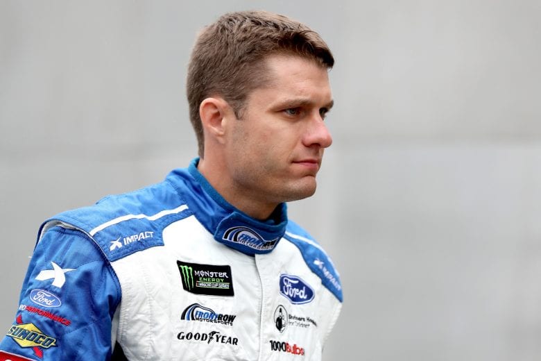 INDIANAPOLIS, IN - SEPTEMBER 09:  David Ragan, driver of the #38 MDS Transport Ford, driver of the #6 Wyndham Rewards Ford, during the Monster Energy NASCAR Cup Series Big Machine Vodka 400 at the Brickyard at Indianapolis Motor Speedway on September 9, 2018 in Indianapolis, Indiana.  (Photo by Sean Gardner/Getty Images) | Getty Images