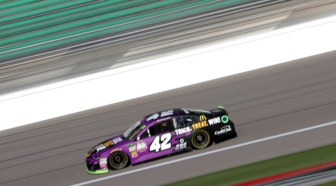 Larson falls short with late-race charge in Kansas