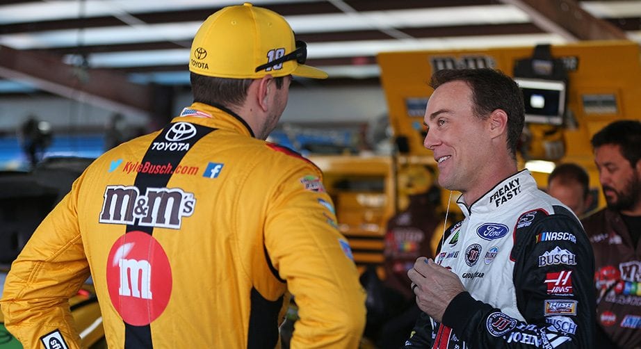 Kyle Busch and Kevin Harvick chat.