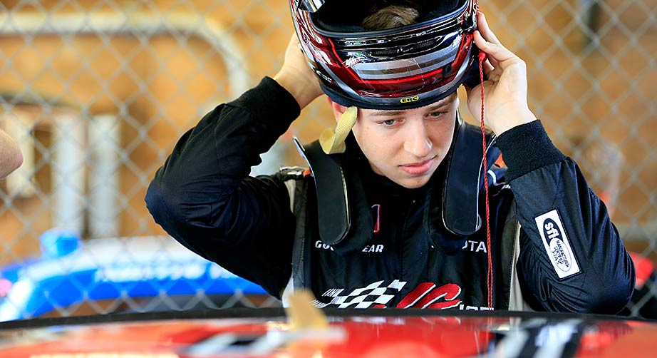 Kyle Benjamin makes preparations in the Xfinity Series garage at Mid-Ohio.