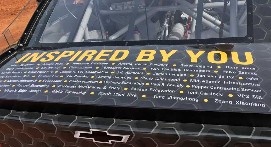 Names on the back of Ryan Newman's car
