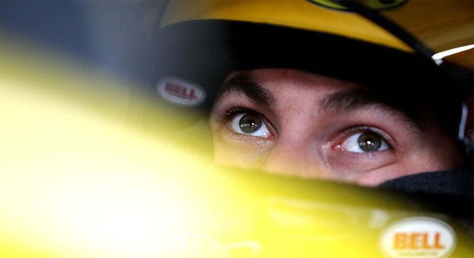Joey Logano suits up
