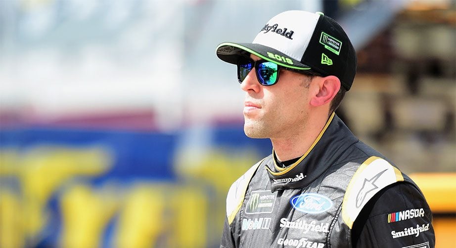 Aric Almirola looks on