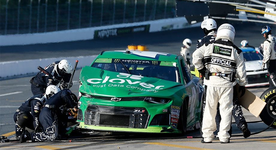 Kyle Larson in the pits