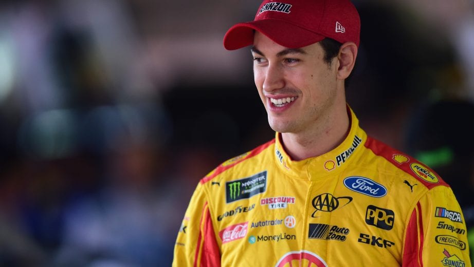 DOVER, DE - OCTOBER 06: Joey Logano, driver of the #22 Shell Pennzoil Ford, stands in the garage area during practice for the Monster Energy NASCAR Cup Series Gander Outdoors 400 at Dover International Speedway on October 6, 2018 in Dover, Delaware. (Photo by Jared C. Tilton/Getty Images) | Getty Images