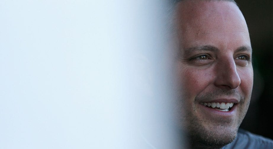 Johnnu Sauter looks on at Talladega.
