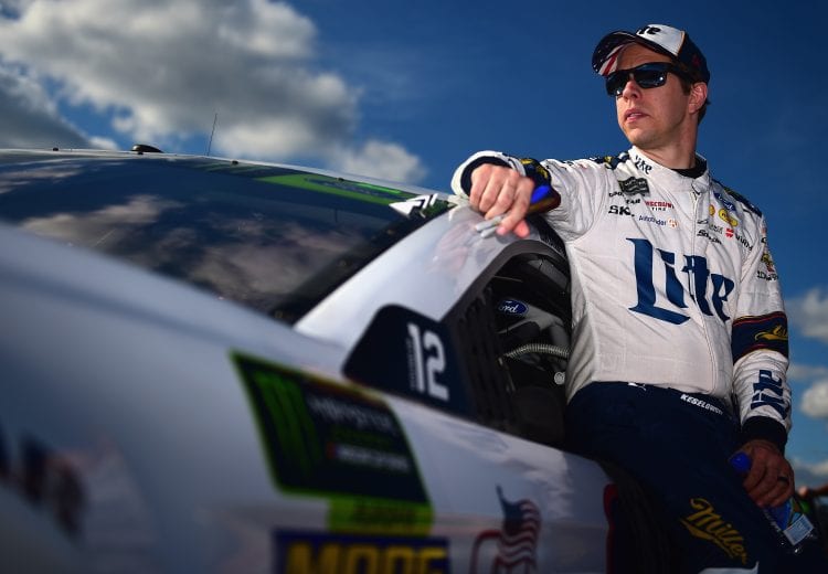 TALLADEGA, AL - OCTOBER 13: Brad Keselowski, driver of the #2 Miller Lite Ford, stands by his car during qualifying for the Monster Energy NASCAR Cup Series 1000Bulbs.com 500 at Talladega Superspeedway on October 13, 2018 in Talladega, Alabama. (Photo by Jared C. Tilton/Getty Images) | Getty Images