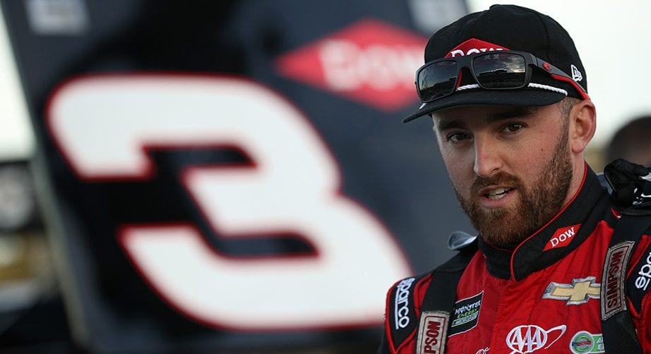Austin Dillon looks on during qualifying at Kansas Speedway.
