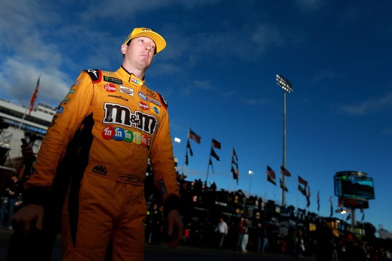 MARTINSVILLE, VA - OCTOBER 27: Kyle Busch, driver of the #18 M&M's Halloween Toyota, walks through the garage area during practice for the Monster Energy NASCAR Cup Series First Data 500 at Martinsville Speedway on October 27, 2018 in Martinsville, Virginia. (Photo by Sean Gardner/Getty Images) | Getty Images