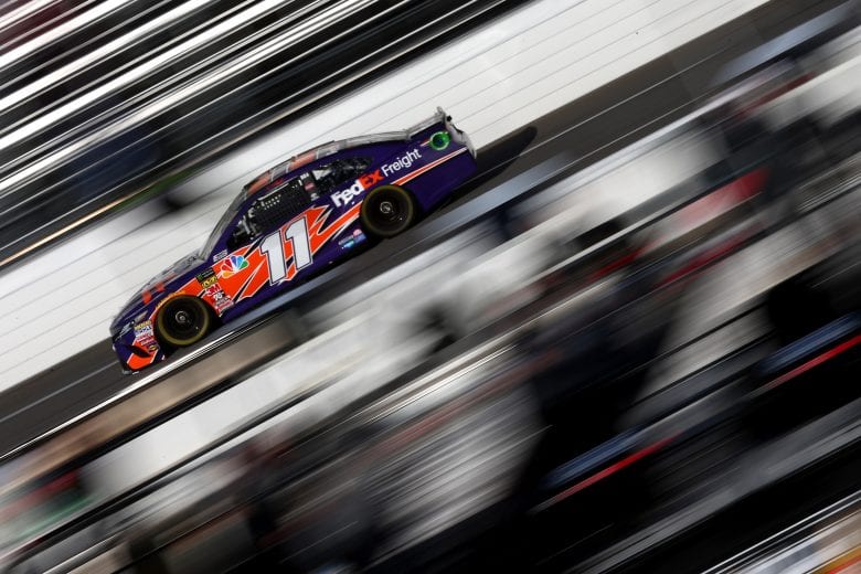 MARTINSVILLE, VA - OCTOBER 27:  Denny Hamlin, driver of the #11 FedEx Freight Toyota, practices for the Monster Energy NASCAR Cup Series First Data 500 at Martinsville Speedway on October 27, 2018 in Martinsville, Virginia.  (Photo by Sarah Crabill/Getty Images) | Getty Images