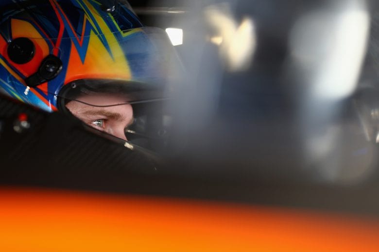 MARTINSVILLE, VA - OCTOBER 27: Chris Buescher, driver of the #37 Bush's Chili Beans Chevrolet, sits in his car during practice for the Monster Energy NASCAR Cup Series First Data 500 at Martinsville Speedway on October 27, 2018 in Martinsville, Virginia. (Photo by Sarah Crabill/Getty Images) | Getty Images