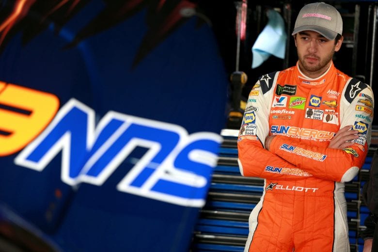 MARTINSVILLE, VA - OCTOBER 27:  Chase Elliott, driver of the #9 SunEnergy1 Chevrolet, stands in the garage area during practice for the Monster Energy NASCAR Cup Series First Data 500 at Martinsville Speedway on October 27, 2018 in Martinsville, Virginia.  (Photo by Sean Gardner/Getty Images) | Getty Images