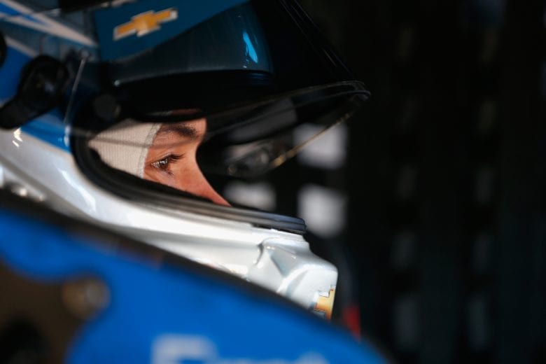 MARTINSVILLE, VA - OCTOBER 27: Kyle Larson, driver of the #42 First Data/Clover Chevrolet, sits in his car during practice for the Monster Energy NASCAR Cup Series First Data 500 at Martinsville Speedway on October 27, 2018 in Martinsville, Virginia. (Photo by Brian Lawdermilk/Getty Images) | Getty Images