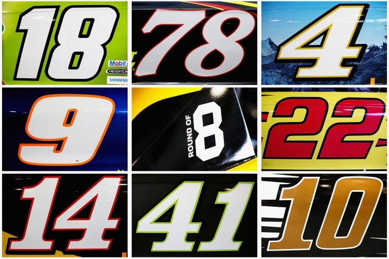 MARTINSVILLE, VA - OCTOBER 28: (EDITOR'S NOTE: Composite image of individualimages available separately) Detailed views of the Roud of 8 contending cars are seen before the Monster Energy NASCAR Cup Series First Data 500 at Martinsville Speedway on October 28, 2018 in Martinsville, Virginia. (Photo by Sarah Crabill/Getty Images) | Getty Images