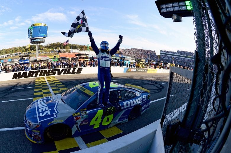 Jimmie Johnson wins at Martinsville in 2016.