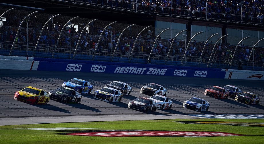 Joey Logano leads the pack